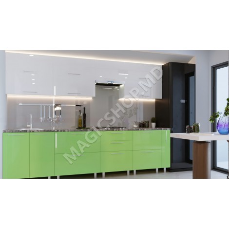 Bucătărie modulară „Quadro” 3.0m cu fațadă MDF (High Gloss)